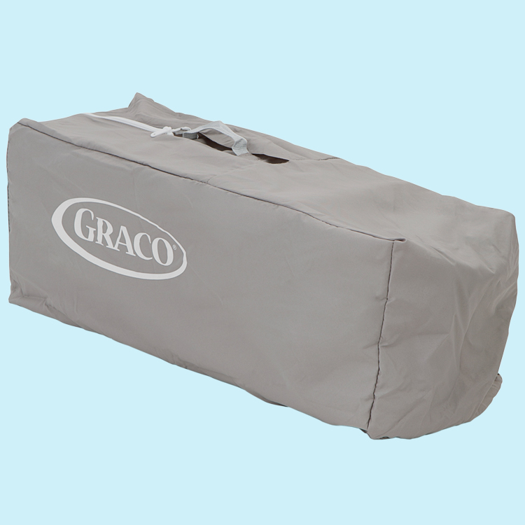 Graco Roll a Bed stored away in its carry bag